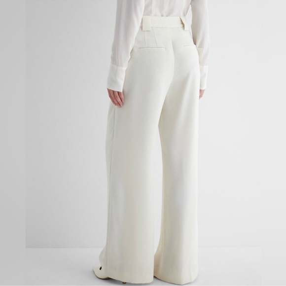 NWT Express White Wide Leg Trousers Cream Size 2R - Picture 2 of 11